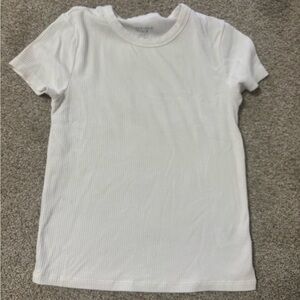 American Eagle Ribbed White T-Shirt S
